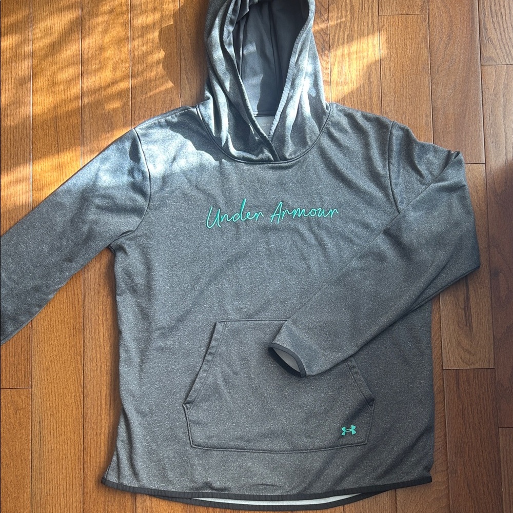 Under Armour Gray Hoodie with Teal Accents